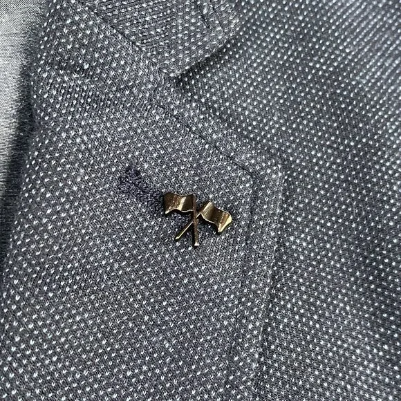 Zara Navy Two Button Lightweight Blazer / Sports Coat Sz 46R w/ elbow patches - Picture 6 of 6